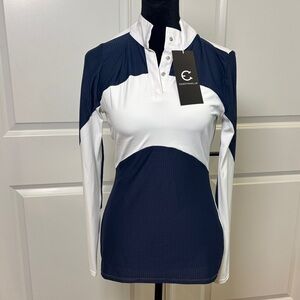 Equestrian Club AVA shirt Navy and White NWT